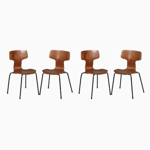 3103 Hammer Stühle von Arne Jacobsen für Fritz Hansen, 1960er & 1980er, 4er Set