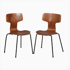 Sillas Hammer 3103 de Arne Jacobsen para Fritz Hansen, años 60. Juego de 2