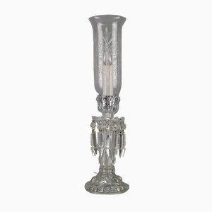French Crystal and Cut Glass Hurricane Table Lamp