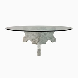 Mesa de centro italiana de mármol de Carrara, años 70