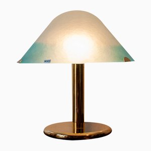 Italienische Lampe aus vergoldetem Metall & Muranoglas von Veart, 1970er
