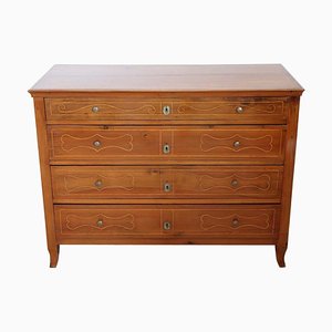 Antique Cherry Wood Chest of Drawers, 1850s