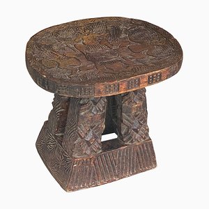 Hand Carved Stool / End Table