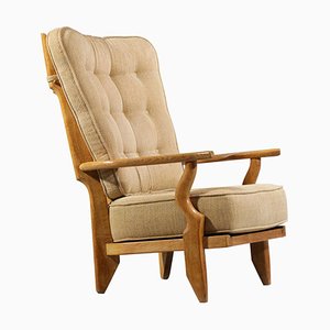 Eichenholz Grand Repos Sessel von Guillerme Et Chambron, 1960er