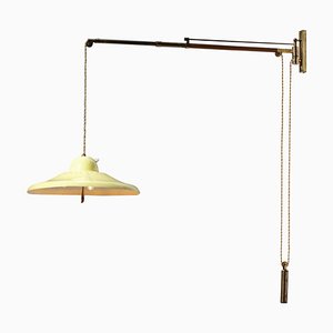 Italian Arredoluce Style Lamp with Yellow Pulley
