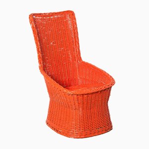 Chaise en Osier Tissé Orange