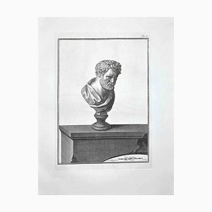 Bernardino Nolli, Buste Romain Antique, Gravure, Fin du 18ème Siècle