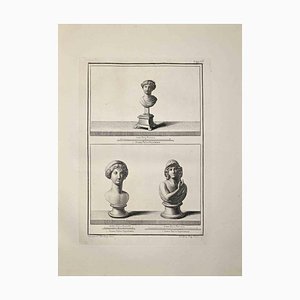 Nicola Billy, Ancient Roman Busts, Etching, Late 18th-Century