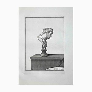 Bernardino Nolli, Profil de Buste Romain Antique, Gravure, Fin 18th-Century