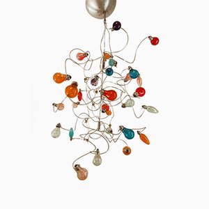 Chandelier with Multiple Colored Bulbs