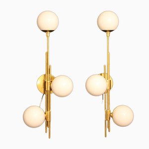 Appliques Mid-Century Moderne en Verre Murano, Italie, Set de 2