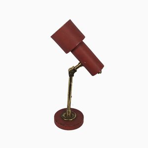 Rote Vintage Messing Tischlampe von Stilnovo, 1950er