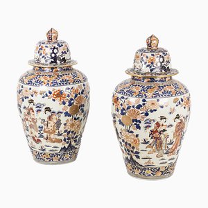 Large Imari Porcelain Vases, 1900s, Set of 2