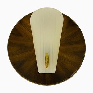 Mid-Century Teak and Plexi Glass Wall Lamp in the Style of Stilnovo, Italy