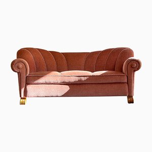 Swedish Art Deco Curved Sofa, 1930s