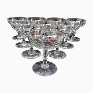 Kristallglas Champagnergläser von Baccarat, 1910er, 10er Set