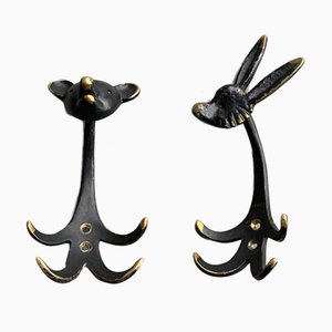 Mid-Century Animal Coat Hooks by Walter Bosse, 1950s, Set of 2