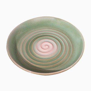 Art Deco Green Ceramic Bowl from Karlsruhe Majolika