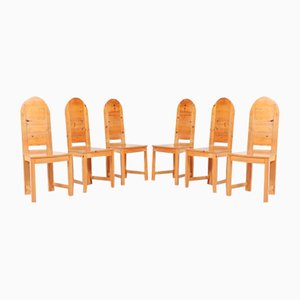 Schwedische Vintage Stühle aus massivem Kiefernholz von Sven Larsson Möbelshop