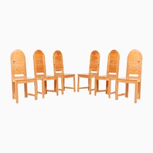 Vintage Swedish Solid Pine Chairs from Sven Larsson Möbelshop