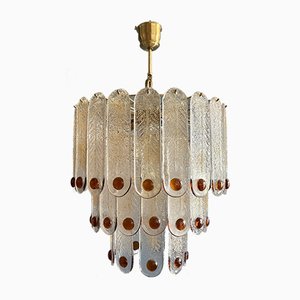 Lámpara de techo de cristal de Murano grande de Mazzega
