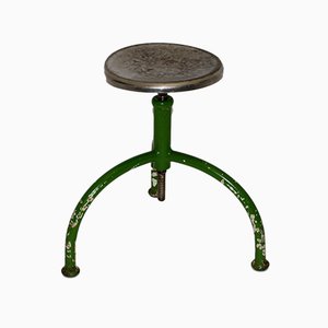 Tabouret Vintage Industriel en Acier Tubulaire, 1920s