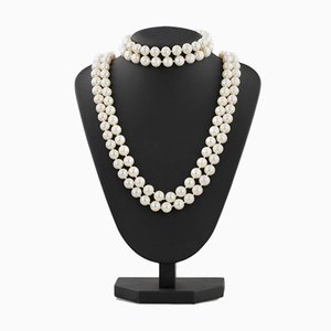 Braccialetto di perle e collana, set di 2