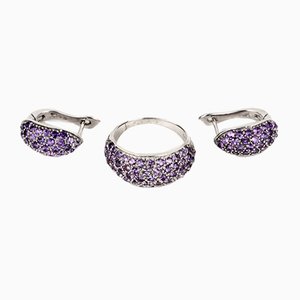 Amethysts Earrings & Ring, Set of 2