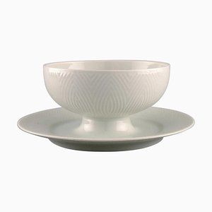 Royal Copenhagen White Salto Service Sauce Bowl by Axel Salto, 1960s