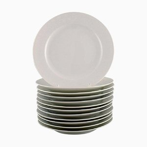 Piatti da pranzo Royal Copenhagen bianchi di Axel Salto, anni '60, set di 12