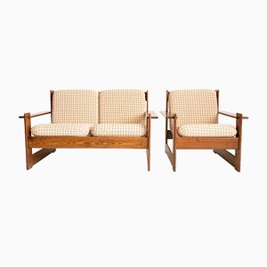 Lounge Chair & Sofa in the Style of Afra and Tobia Scarpa, Set of 2