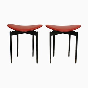 Set of Mid-Century Lutrario Stools by Carlo Mollino, Italy, 1959