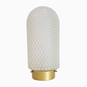 Vintage Deckenlampe aus Milchglas in Gold von Peill & Putzler, 1960er