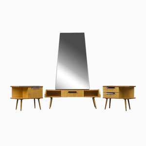 Toeletta vintage e due comodini, 1960, set di 3