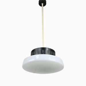 Grande Lampe Soucoupe en Opaline, Danemark