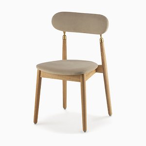 Silla 7.1 de terciopelo beige de Nikita Bukoros para Emko