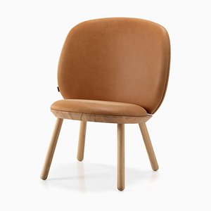 Naïve Low Chair in Vintage Cognac Leather by etc.etc. for Emko