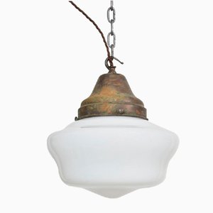 Antique Church Opaline Pendant Light