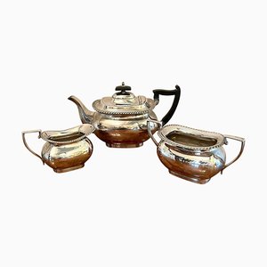 Antique Edwardian Silver-Plated Tea Set from Walker & Hall, Set of 3