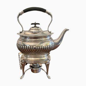 Antique Edwardian Silver Plated Spirit Kettle on Stand