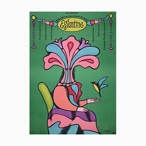 Póster Desconocido de Eglantine, impresión offset vintage, años 70