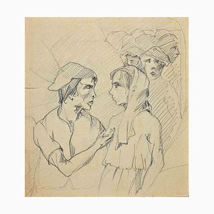Inconnu, Acteurs de Scène, Dessin à la Plume et au Crayon, 1920s