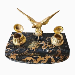 Tintenfass mit Adler aus vergoldeter Bronze von Maurice Frecourt (1890-1961)