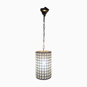 Italian Cylinder Pendant Lamp with Rock Crystal