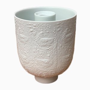 Bougeoir Mid-Century en Porcelaine Blanche par Bjørn Wiinblad pour Rosenthal, Allemagne