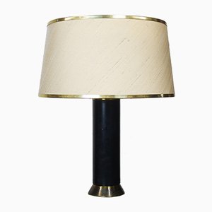 Mid-Century Tischlampe in Schwarz & Gold, 1950er