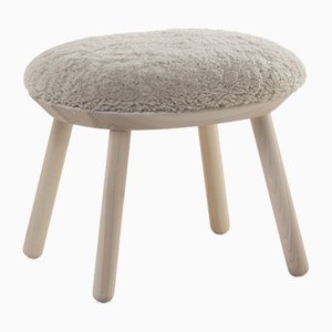 Naïve Ottoman with Natural Oiled Ash Frame & Sheep Skin from Emko
