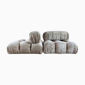 Camaleonda Modular Sofa in White Velvet by Mario Bellini for B&B Italia, 1973, Set of 2