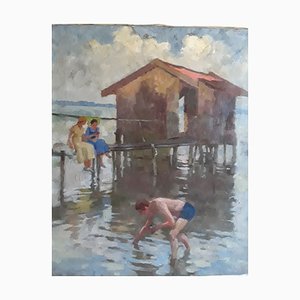 Alfred Schmidt, Am Chiemsee, Oil Painting, Munich, 1930s