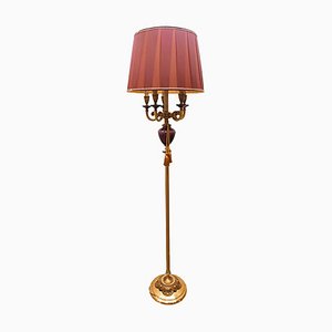Brass and Murano Glass Floor Lamp